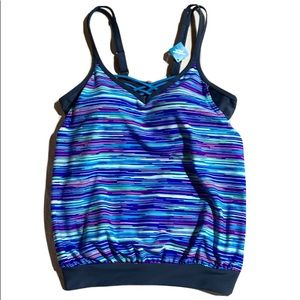 Free Country Women’s Tankini Top Size S Cross Front